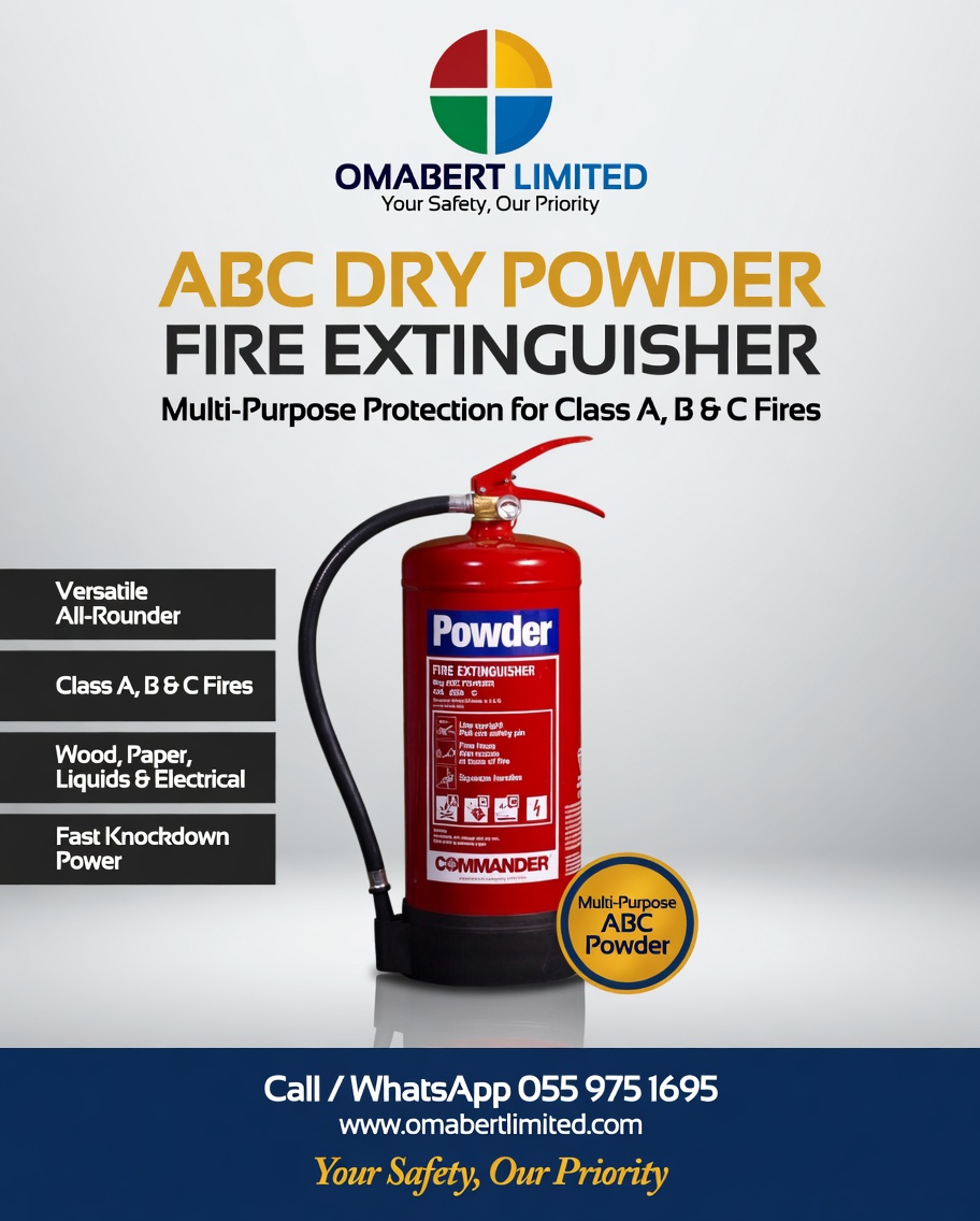 Dry powder ABC fire extinguisher — Class A/B/C
